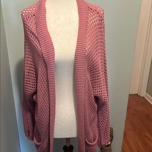 Arizona Pink Open-Knit Women's Sweater